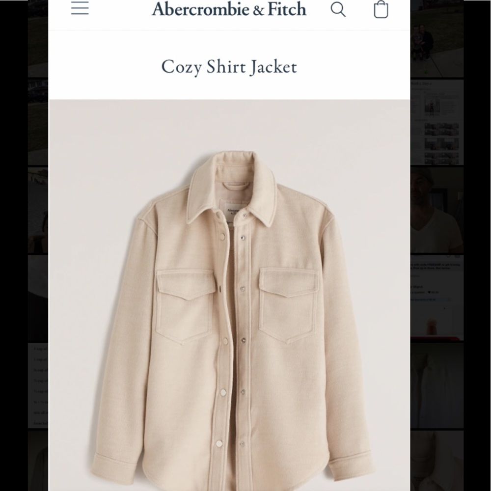 Abercrombie cozy shirt jacket NWT